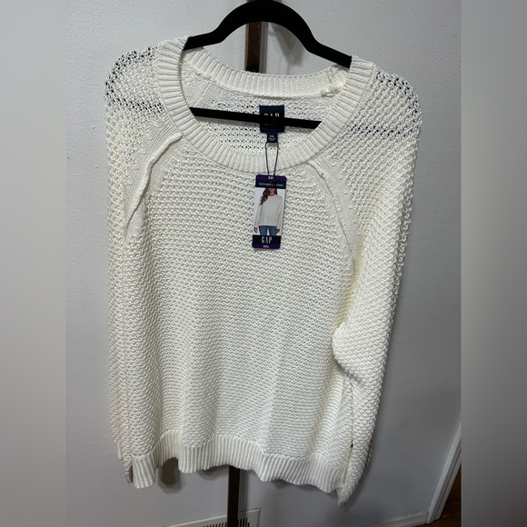GAP Sweaters - NWT-GAP: white textured sweater size XXL